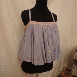 Anthropologie beaded cropped tank